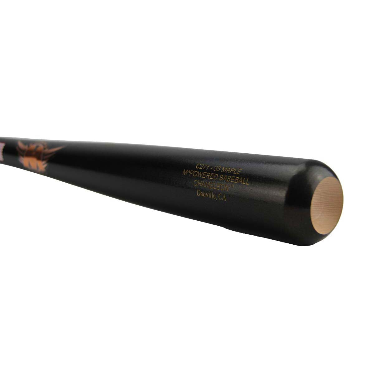 MPowered Chameleon C271 Black-Gold Sparkle Maple Wood Baseball Bat