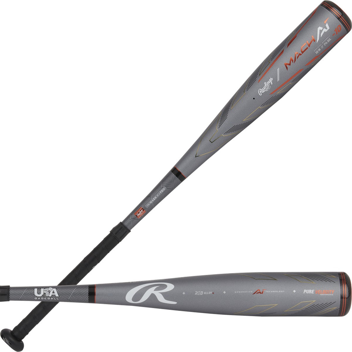 Rawlings 2024 Mach AI 2 5/8" Barrel -10 Baseball USA Bat